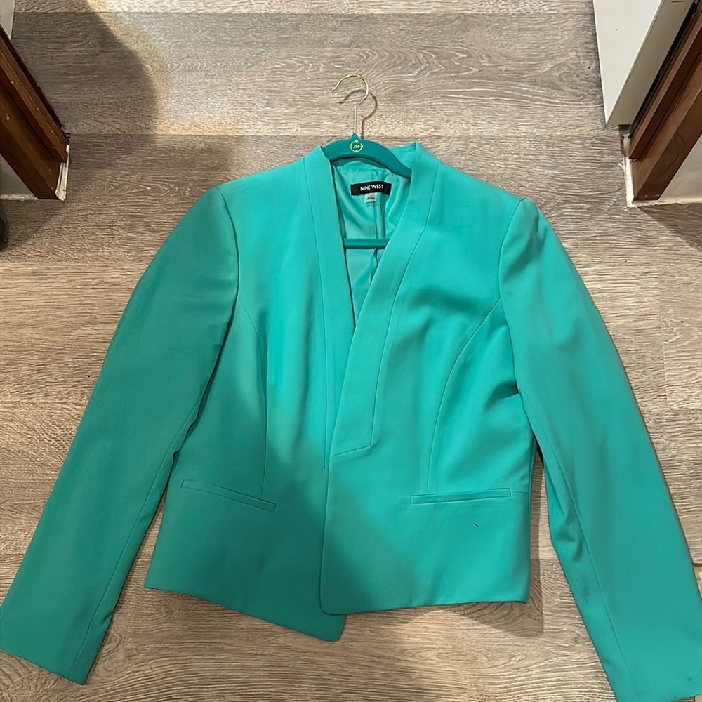 Nine West Size 12 Suit dress Jacket teal